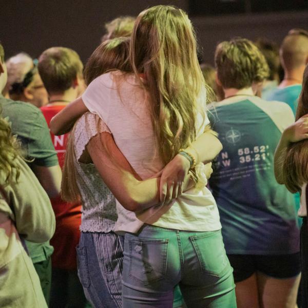 Kids hugging